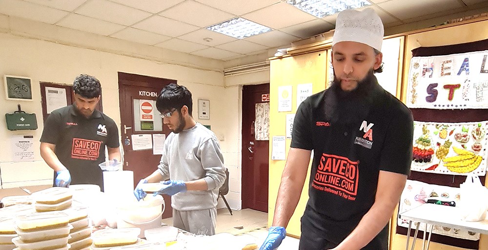 Nazim working in kitchen